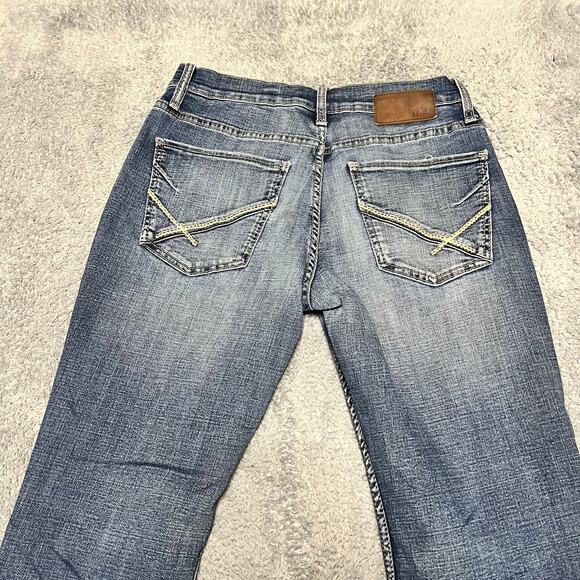 BKE Jeans Mens 31 x34 Jake Straight Whisker Distressed Blue Denim Pants ** - Picture 5 of 11